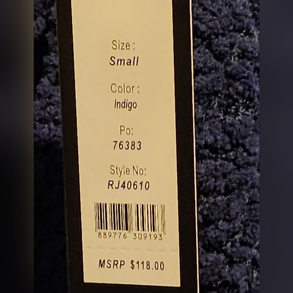 NWT Romeo and Juliet Couture, Dark Blue Ponch style Sweater, Size Small - Picture 5 of 6